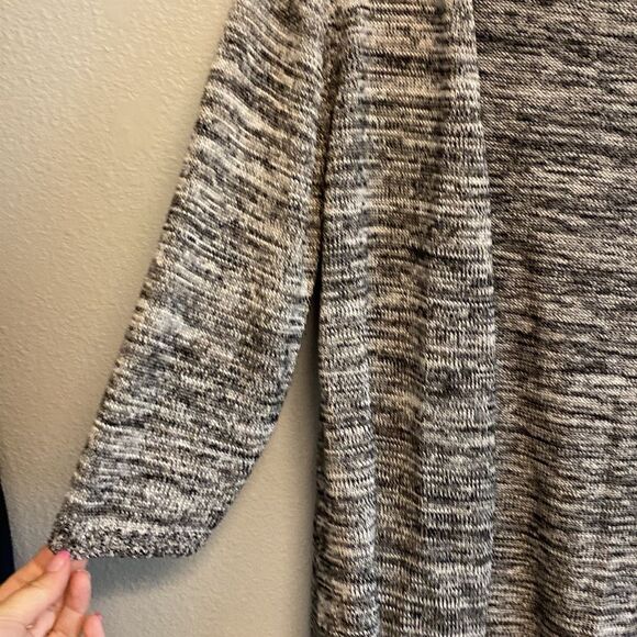 Heathered grey open cardigan 3/4 sleeve(silk blend)- Size large - Picture 3 of 6